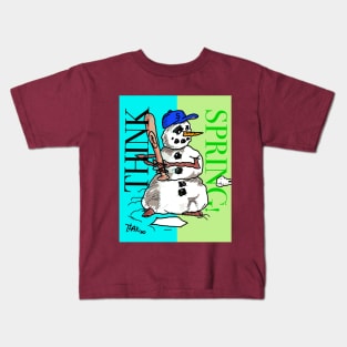 Snowman Think Spring Kids T-Shirt